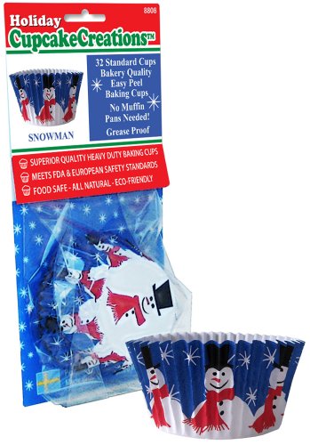 Cupcake Creations 32 Count Snowman Standard Cupcake Baking Papers