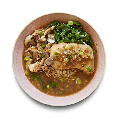 Amazon Meal Kits, Miso-Poached Pollock with Ginger, Spinach & Mushroom Broth, Serves 2
