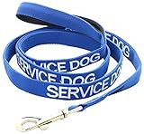 SERVICE DOG Blue 2ft 4ft 6ft Padded Dog Leash PREVENTS Accidents By Warning Others of Your Dog in Advance (4ft)