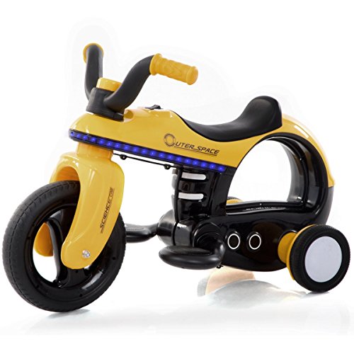 USA_BEST_SELLER 6 V Battery Powered Kids Electric Riding Bike Motorcycle Trike with 3 Wheels Electric Vehicle with Light Music (Yellow) - Thumbnail 5