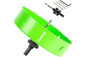 HLOFIZI 6-1/4 Hole Saw 6.25 Bit HSS Bi-Metal Cutter for Wood Metal Drywall Sheetrock Plastic with 1.5 Inch Deep