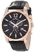Lucien Piccard Men's 11567-RG-01 Adamello Gold-Tone Watch with Black Leather Band