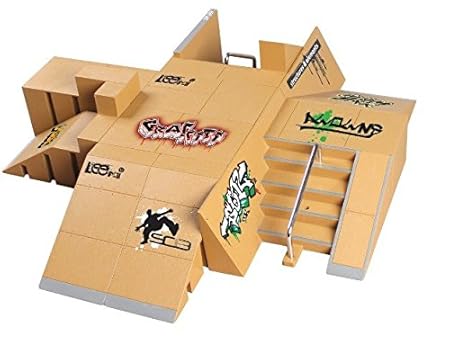 Mentin 11 Stücke Skate Park Kit Rampe Teile für Tech Deck Griffbrett Mini Finger Skateboard