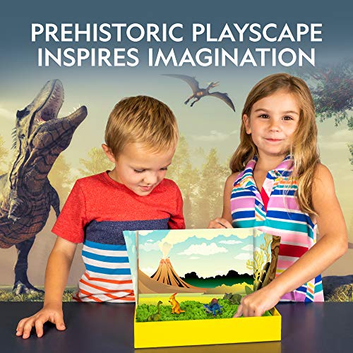 51baqWISsKL - NATIONAL GEOGRAPHIC Morphing Matter Dinosaur Kit - 3 Cups of Morphing Matter, 6 Dinosaur Figures, Package Converts Into Play Setting, Astounding Kinetic Sensory Activity for Kids