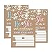 Hadley Designs 25 Rustic Gender Reveal Baby Shower Party Invitation Cards Kraft Pink or Blue He She Personalized For Unisex Invites Guess If It's a Boy or Girl Fill In The Blank Printable Invite Pack