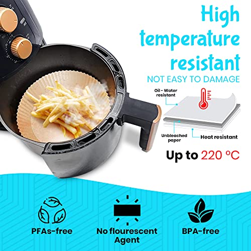 100 Pcs Round Disposable Air Fryer Liner Parchment Papers for Baking