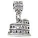 Silver Plated Dangling "Colosseum" Bead Charm