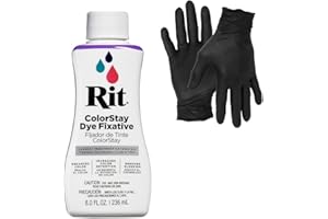 Dye – Rit Liquid Fabric Dye for Crafting, Clothing, and Décor – 8 oz. Bottle – with Artisx Nitrile Gloves Included (Fixative ColorStay)