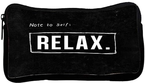 Snoogg Note To Self : Relax Poly Canvas Student Pen Pencil Case Coin Purse Utility Pouch