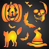HALLOWEEN DECOR STENCIL (size 5”w x 5”h) Reusable Stencils for Painting - Best Quality Scrapbooking Halloween Idea - Use on Walls, Floors, Fabrics, Glass, Wood, Cards, and More…