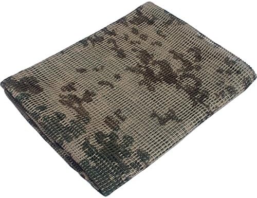 Mesh Scarf Camo Net Scraft for Wargame Sports Outdoor Activities Ghillie Sniper Veil Neckerchief,Desert