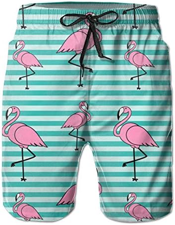 Flamingo Red Men's Quick Dry Beach Board Shorts Summer Swim Trunks For Father'S Day For Boy Swimming