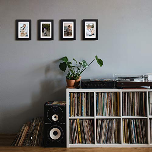 KINLINK 4x6 Picture Frames Black Wood Frames with HD Plexiglass for 3