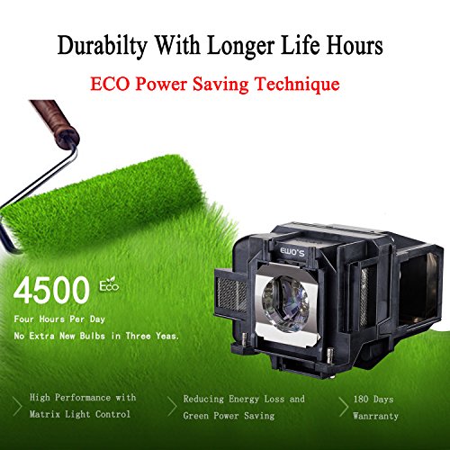 EWO'S ELP88 Replacement Projector Lamp for Elplp88 Epson Powerlite Home Cinema 2040 1040 2045 740HD 640 EX3240 EX7240 EX9200 EX5250 EX5240 VS240 VS345 VS340 Projector Lamp Bulb Replacement