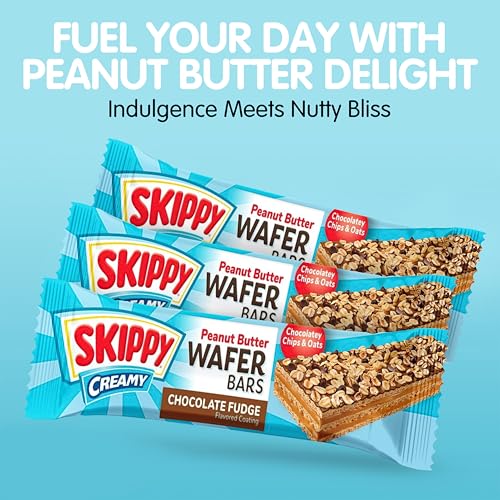 SKIPPY CREAMY PEANUT BUTTER AND CHOCOLATE FUDGE WAFER SNACK BAR, 1.3 OZ (36G)/BAR 6 CT