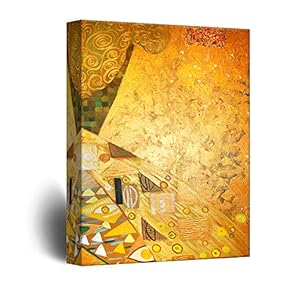 Canvas Wall Art - Abstract Golden Painting Color Composition - Giclee Print Gallery Wrap Modern Home Art Ready to Hang - 12x18 inches