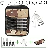 Anzac 8 Pcs Carburetor Adjustment Tool Kit with Camouflage Bag and Cleaning Needles Brushes Spanner for Common 2 Cycle Carburator Engine
