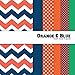 Orange & Blue Multi-pack Printed Craft Vinyl 6 Sheets 12x12 for Vinyl Cutters