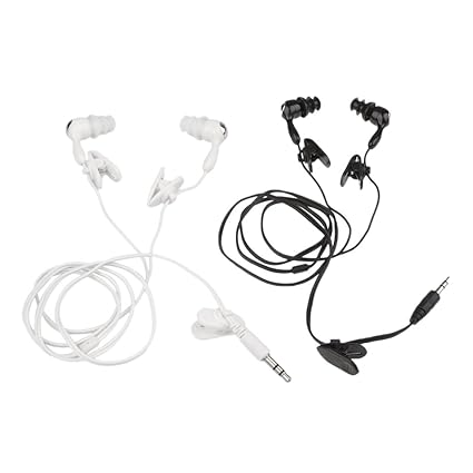 Monkeyjack 2pcs 35mm Underwater Swimming Driver Earphone Earbuds For Mp3 Mp4 Ipod Music Player Black White