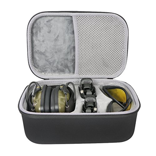 co2CREA Hard Travel Storage Carrying Case Bag for Howard Leight Impact Sport OD Electric Earmuff + Maglula ltd. UpLULA Pistol Magazine Loader/Unloader