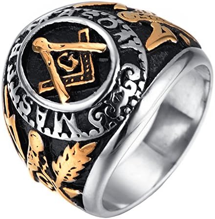 SAINTHERO Men's Vintage Stainless Steel Band Rings Gothic Devil