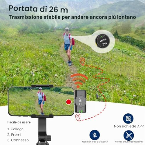 microfono lavalier per iPhone e iPad, mini microfono a spina lightning senza fili, batteria 40 ore per registrazioni video, interviste, podcast, YouTube, vlog