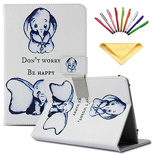Uliking Universal Case Cover for 9.5-10.5 inch Tablet for 9.6" 9.7" 10.1" 10.5", Fire HD 10/iPad Air 1 2/iPad 9.7 2017 2018/iPad Pro 9.7/10.5/ for Samsung Galaxy Tab/iPad 2 3 4, Two Cute Elephants