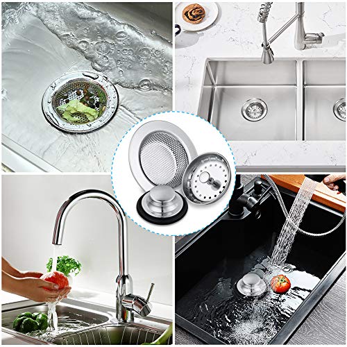 6 Pack of Kitchen Sink Stopper Strainer,Carry360 Anti-Clogging Stainless Steel Sink Disposal Stopper, Perforated Basket Drain Filter Sieve or Keep Water for Kitchen Sink Drain
