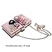 CARIEDO Flower Clutch Purse Evening Clutch Bag for Women Wedding Evening Hangbag with Pearl Beaded for Prom Cocktail Party(Pink)