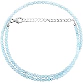 OdrillionGems Gemstones Beaded Choker Necklace, Rhodium 925 Sterling Silver Women Jewelry, Energy Healing Crystals, Handmade, Birthstone, Valentine Gifts