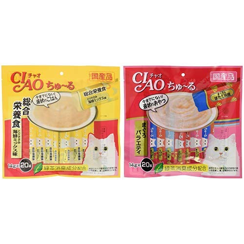 いなばペットフード CIAO ちゅ～る 総合栄養食 とりささみ 海鮮ミックス味 20本入り まぐろバラエティ 20本入りの商品画像