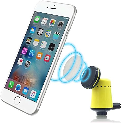 Car Phone Mount KITTEC 360° Rotating Universal Air Vent Magnetic Car Mount Phone Holder with Perfume Bracket for Any Cell Phone Light GPS (Yellow)