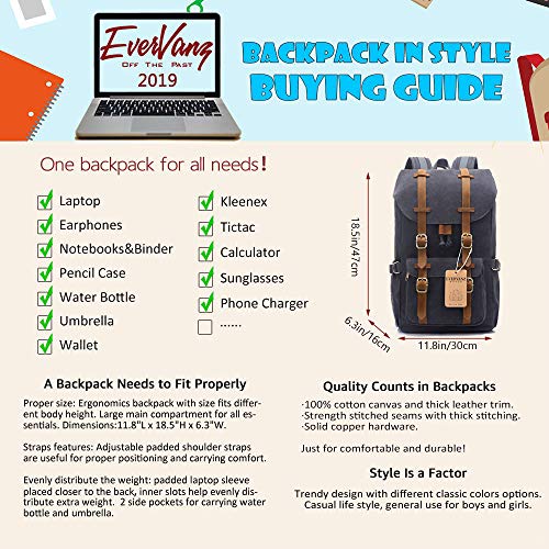 evervanz outdoor canvas backpack
