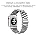 Apple Watch Band 42mm Stainless Steel , Swees Solid Stainless Steel Metal Replacement Strap Tool Kit Wrist iWatch Band for 42mm Apple Watch All Models , with Double Button Butterfly Clasp , Silver