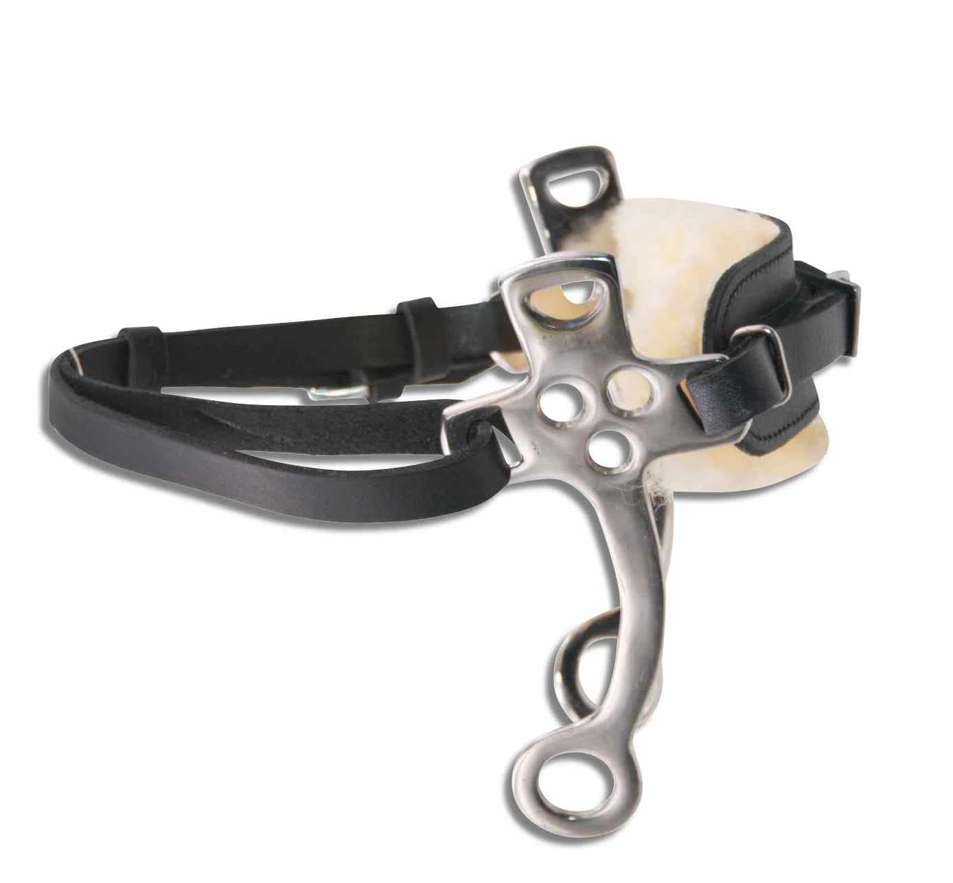 AMKA Classic Black Stainless Steel Hackamore, Extra Soft Padding