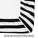 Vaulia Lightweight Microfiber Sheets, Stripe Pattern Design, Black/White Full Size (1 Fitted Sheet, 2 Pillowcases)