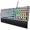 Fiodio Mechanical Gaming Keyboard, LED Rainbow Gaming Backlit, 104 Anti-ghosting Keys, Quick-Response Black Switches, Multimedia Control for PC and Desktop Computer, with Removable Hand Rest
