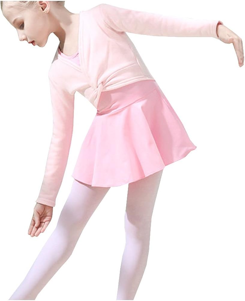 Lisianthus Girls' Classic Thick Ballet Long Sleeve Wrap Top: Clothing