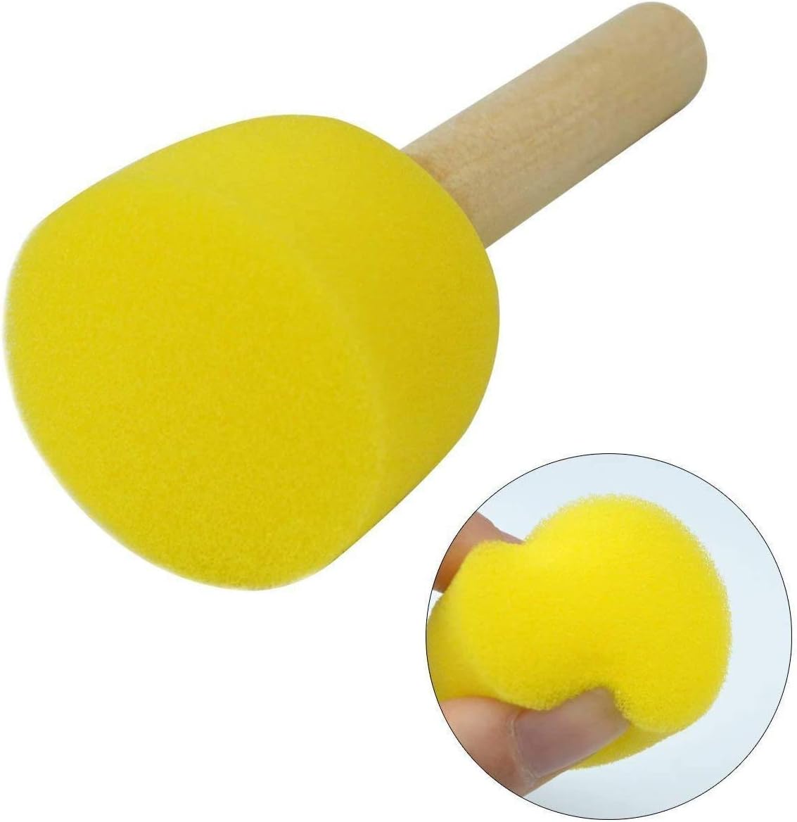 WAFJAMF 28-Pieces Assorted Size Round Sponges Brush Set, Paint Tools for Kids