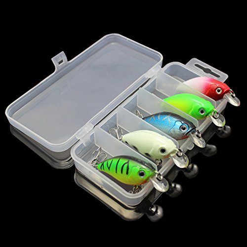 OriGlam 5 Colors 7.5cm Minnow CrankBaits Fishing Lures, Small Fat Simulation Bait Fishing Gear, Topwater Floating Lure, Life-Like Swimming Swimbait