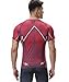 Red Plume Men's Compression Tight Fitness Shirt, Lightning Armor Sports T-Shirt (L, Red)