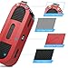 MoKo Carrying Case for Beats Pill+, Premium Vegan PU Leather Protective Cover Bag Sleeve Skins for Dr. Dre Beats Pill+ Portable Bluetooth Speaker, with Holding Strap & Carabiner, RED