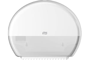 Tork Mini Jumbo Toilet Paper Roll Dispenser White T2, Modern Look, Elevation Design, 555020A