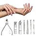 Moreplus Manicure Pedicure Set Nail Clippers 12 Piece Professional Grooming Kit - Toenail Clippers Includes Cuticle Remover with Portable Travel Case Beauty Care Tools