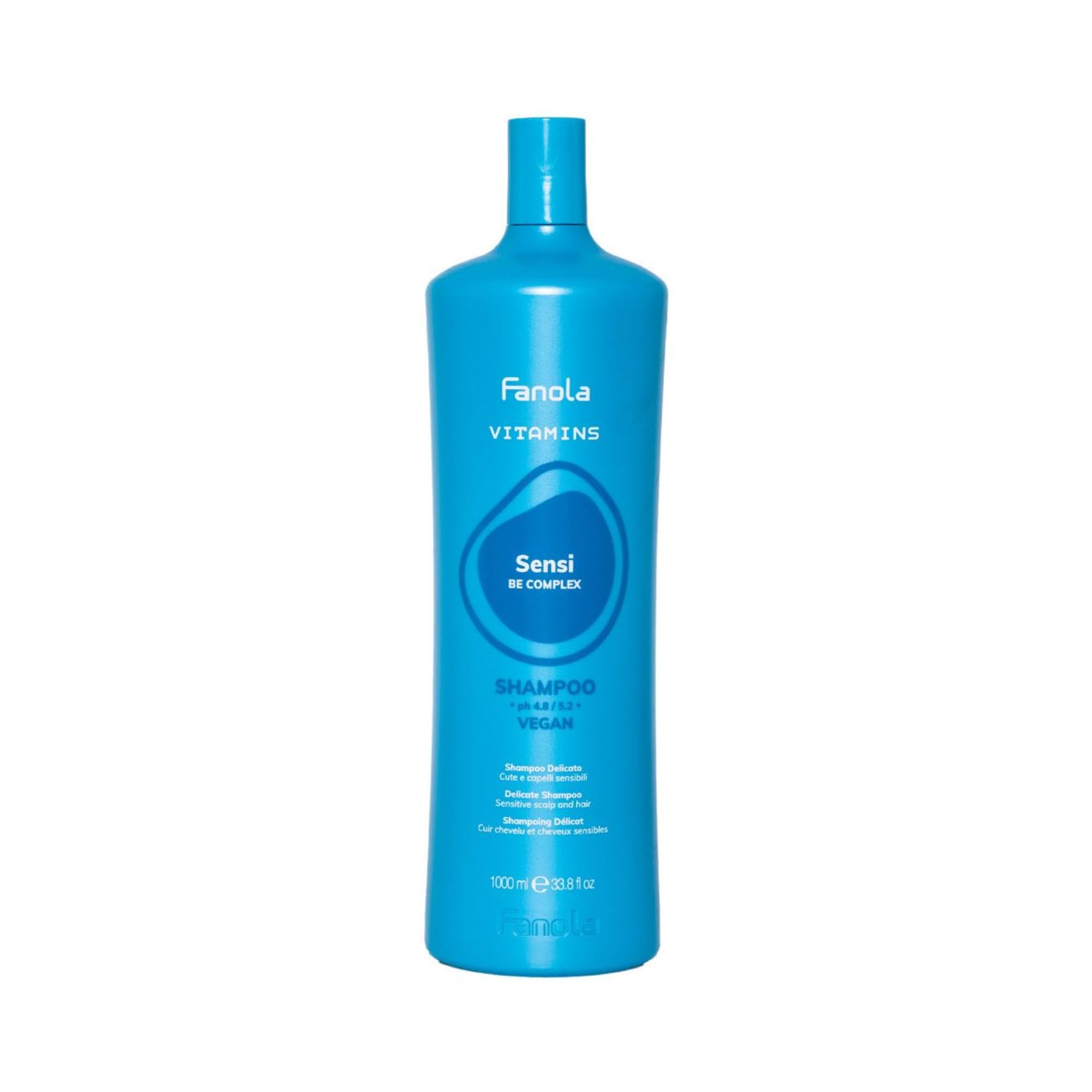 Fanola Vitamins Sensi Shampoo, Gentle Cleansing Shampoo for Sensitive Scalp, Enriched with Vitamins B and E, SLS and SLES Free, Vegan, 350ml