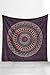 Hippie Tapestry, Hippy Mandala Bohemian Tapestries, Indian Dorm Decor, Psychedelic Tapestry Wall Hanging Ethnic Decorative Tapestry (Queen (84 X 85 inches Approx)(214 X 226 cms), Pastel Navy Blue)