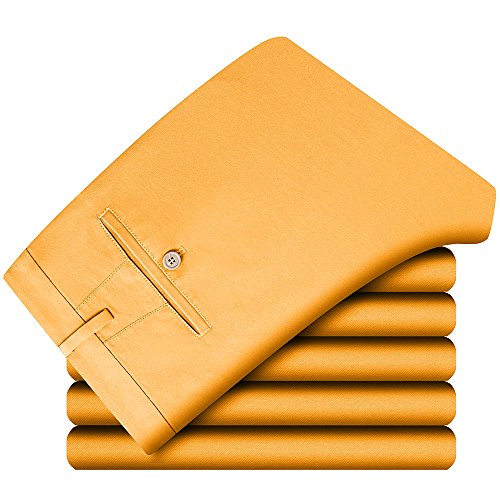 Menâ€™s Straight-Leg Pant Nonelastic Chino Khaki Pants MH103 Bright Yellow Tag 36