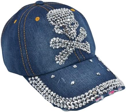 Bedazzled Denim Hat What Happens in Vegas Stays in Vegas Women\'s Baseball Cap Womens Las Vegas Studded Fashion Baseball Cap - Dark Denim  main image 4