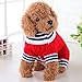 Mikey Store Pet Dog Clothes Soft Thickening Warm Stripe Polar Fleece Winter Clothes (Red 2, XS)