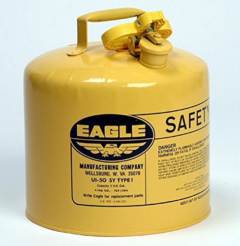 Safety Cans - 5 Gallon Yellow Type I Safety Can - SAFETY-EG-UI-50-SY